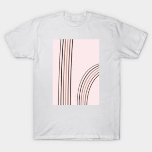 Rainbow Minimal, Mid Century, Line Art 1 T-Shirt